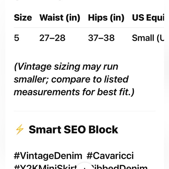 Vintage Z. Cavaricci Y2K Denim  Skirt Ribbed High Power Sportswear Size 5 EUC - Picture 10 of 10